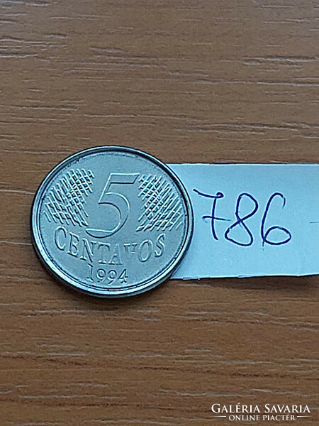 Brazil brasil 5 centavos 1994 stainless steel 786