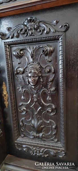 Pewter antique commode with cherub head patina