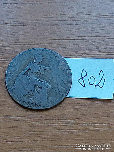 English England 1/2 half penny 1929 v. King George, bronze 802
