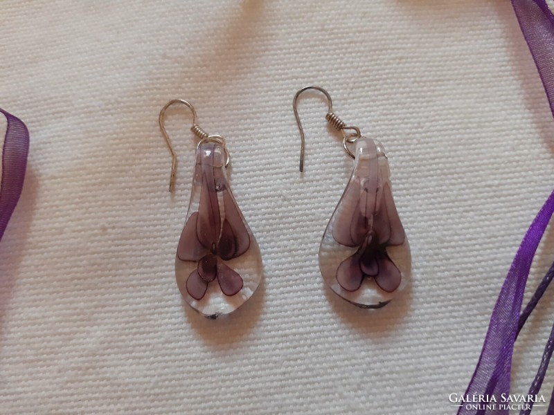 Very nice Murano glass pendant and earrings