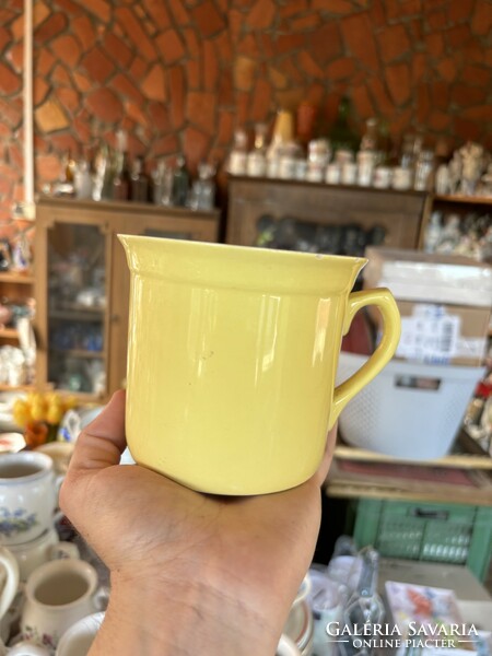 Rare Granite Yellow Sleeping Mug Silk Jar Collector's Piece Village Peasant Beauty