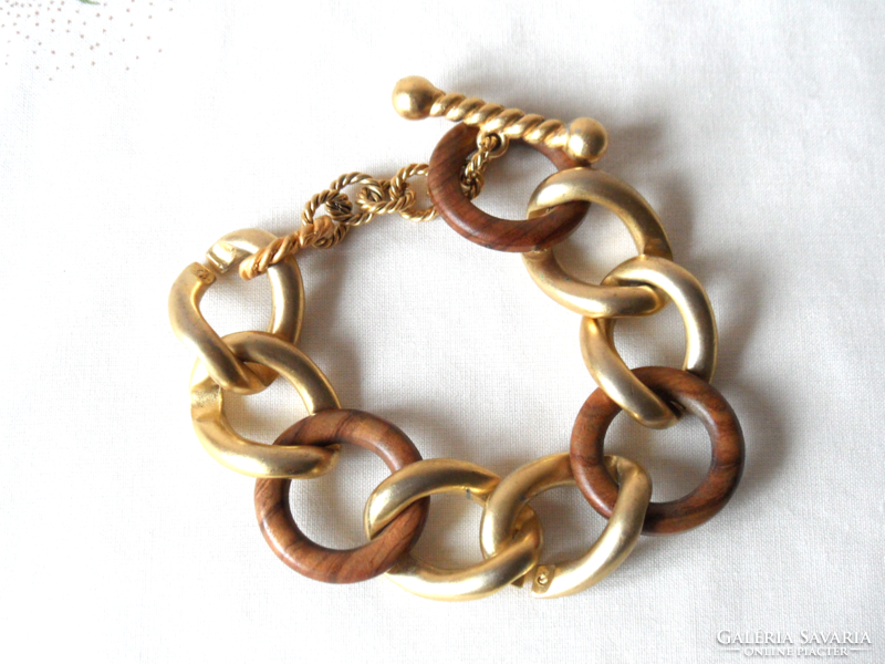 Women's wood-metal bracelet