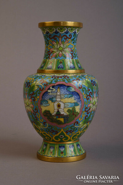 Antique small cloisonne vase, with Chinese pattern, No. xx. First half