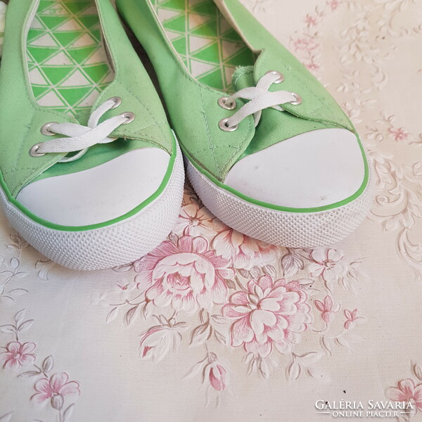 New, size 37, green, sneakers imitating shoes, ballerina shoes