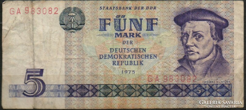 D - 196 - foreign banknotes: ndk 1975 5 marks