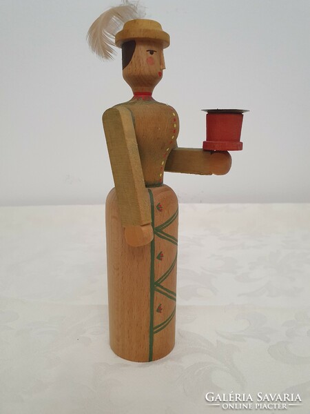 Wooden candlestick figure