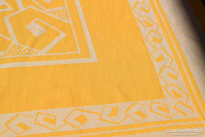 Art deco old antique festive large damask tablecloth tablecloth tablecloth yellow 125 x 125