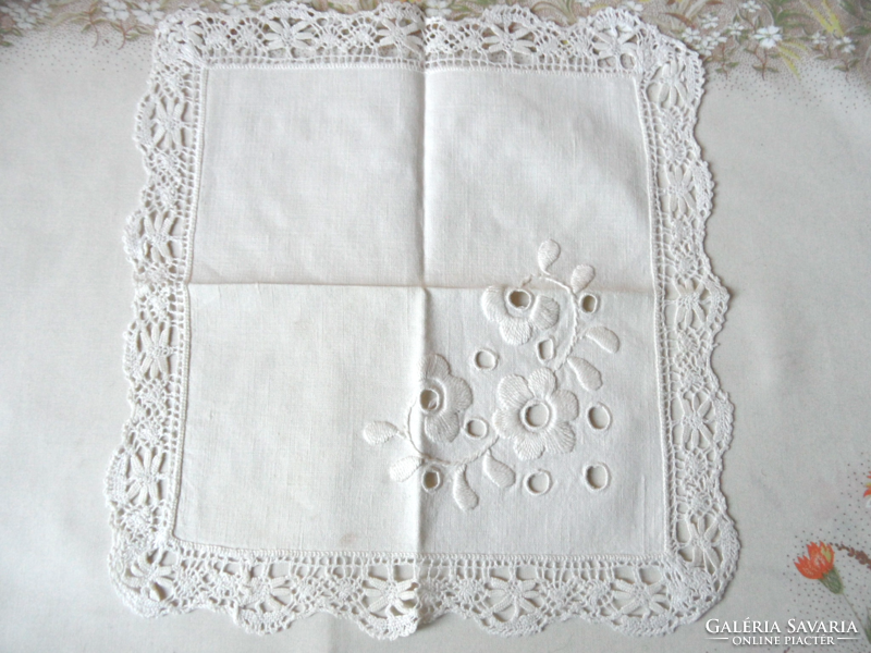 Lace embroidered handkerchief