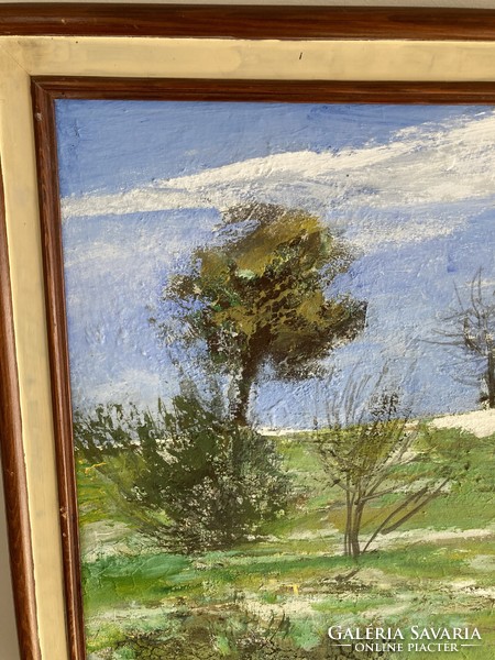 Erik Scholz 1926-1995 painting/ trees, bushes
