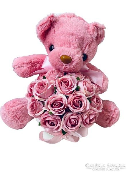 Elisa teddy bear rose box