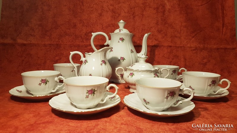 I discounted it! Mz czechoslovakia 6-person, beautiful pink, gold-plated, baroque porcelain tea set