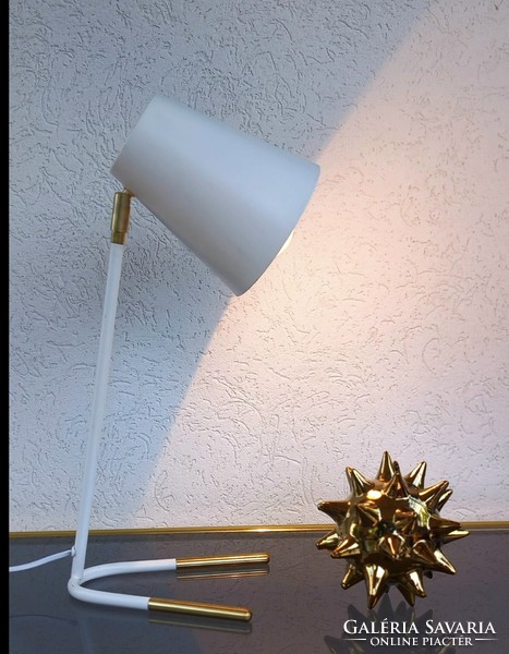 Large modernist metal-copper table lamp negotiable art deco design