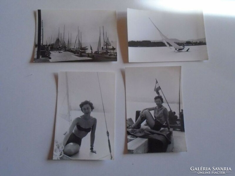 D202058 old photos - Balaton Balatonalmád sailboats - harbor 1959 4 photos