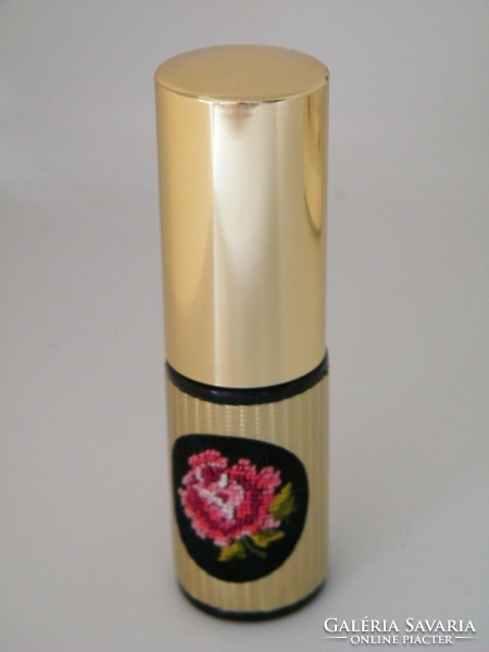 Vintage Pompadour tűgobelin díszes tölthető pumpás parfümös üveg