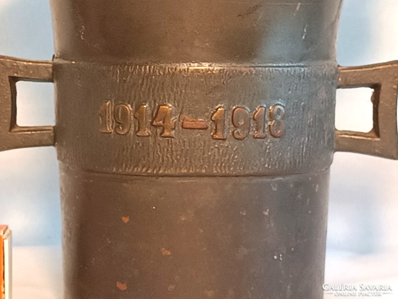 World War I bronzed iron war mortar
