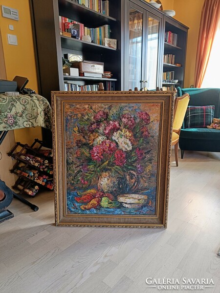 Virágcsendélet - Remecz Béla (79x94 cm)