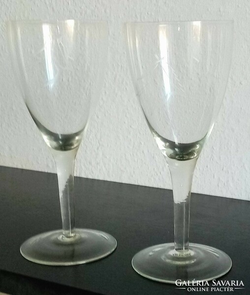 Set of 2 wine glasses (engraved) for sale