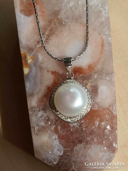 Cultured pearl pendant 925 sterling silver