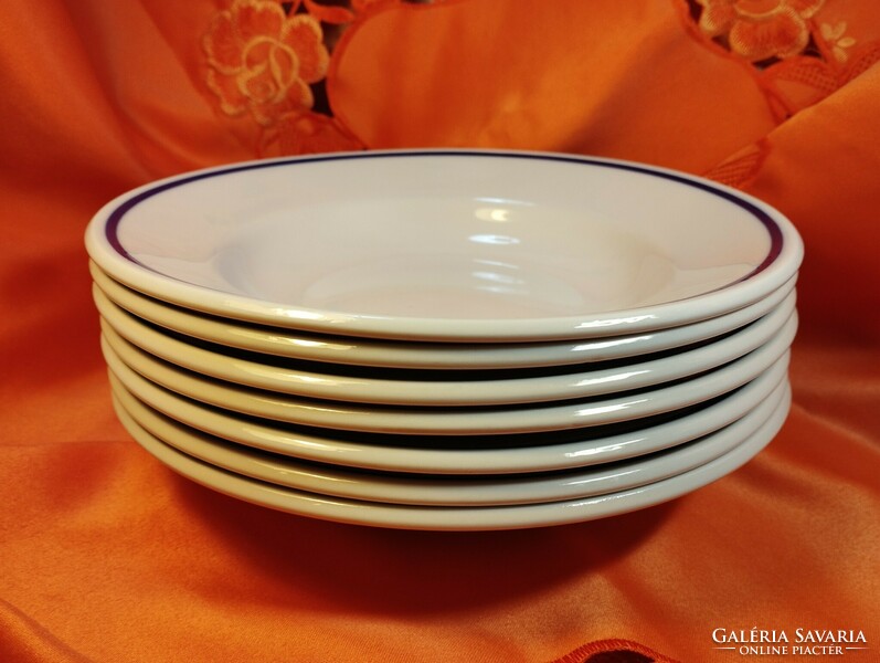 Zsolnay thick porcelain deep plate, 7 pieces