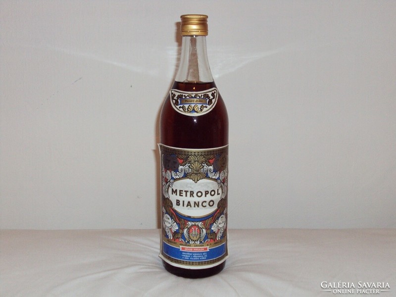 Retro metropol bianco vermouth drink glass bottle - Czechoslovakia unopened, rarity from the 1970s