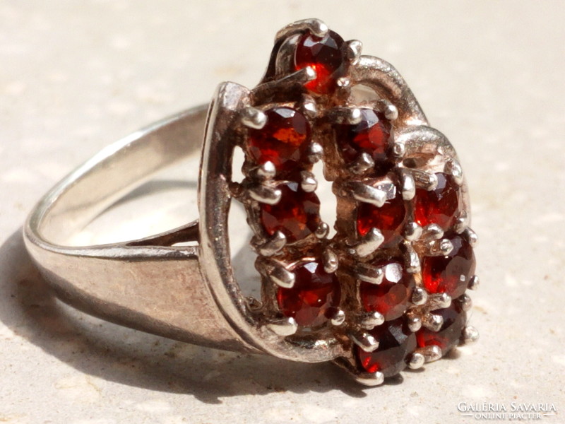 Silver ring with almandine (240414)