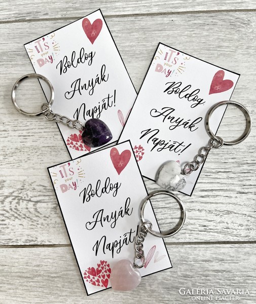 Mother's Day mineral hearty keychains