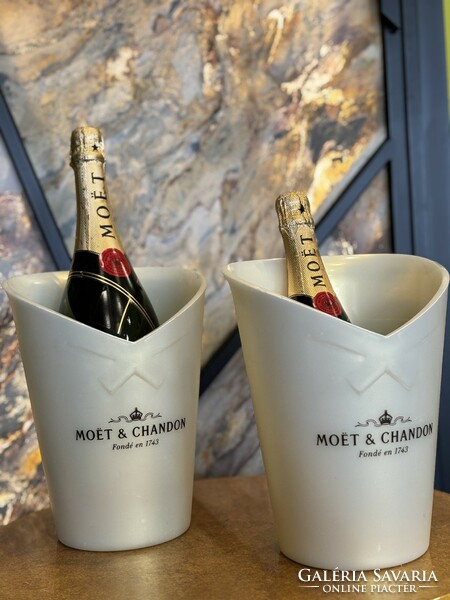 2 db gyöngyház színű MOËT plasztik pezsgős hűtő veder Moët Chandon Champagne Francia bárfelszerelés