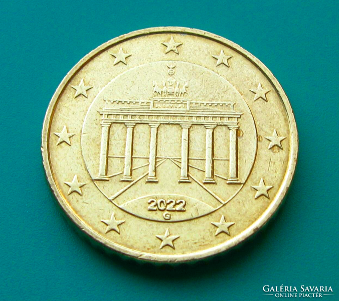 Németország - 50 Euro Cent - 2022 - "G" - Brandenburgi kapu - Ritka