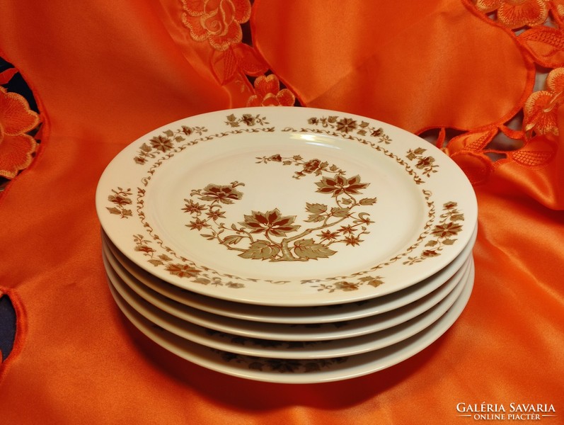 Large flat porcelain plate with Alföldi pattern, 5 pcs
