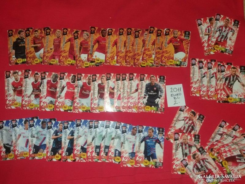 2011 Euro b.L.2. Pack of 50 football collectible cards in one set, condition according to the pictures
