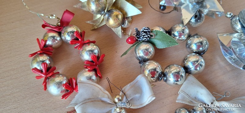 7 pieces of old Christmas tree ornaments, pine ornaments
