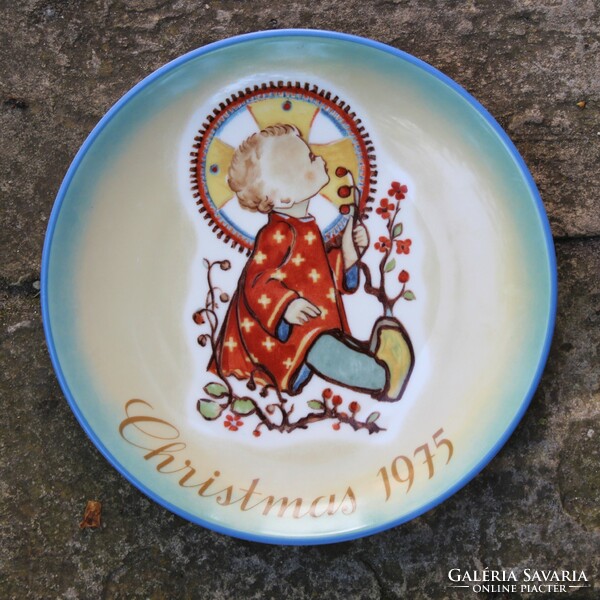 Hummel porcelán dísztányér - Karácsony 1975 - Schmid