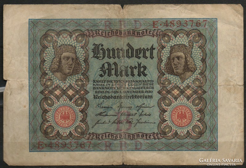 D - 204 - foreign banknotes: Germany 1920 100 marks
