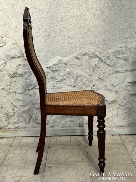 1 Antique-style cane-backed chair