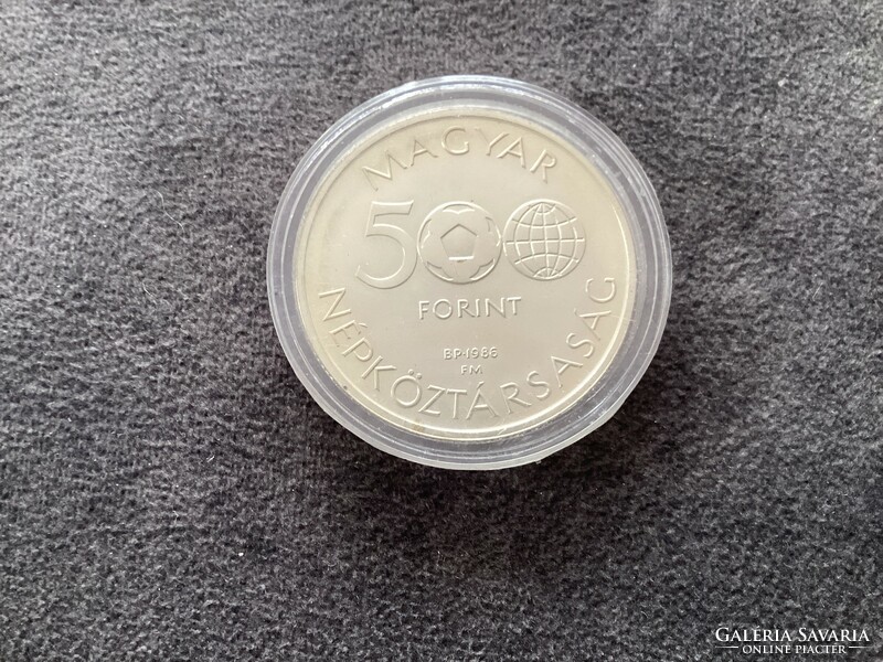 Football World Cup Mexico, - silver HUF 500 commemorative coin 1986.