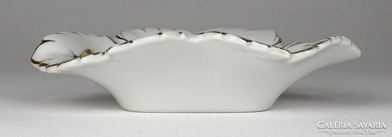1Q939 Régi paradicsommadár mintás Herendi levél alakú porcelán hamutál