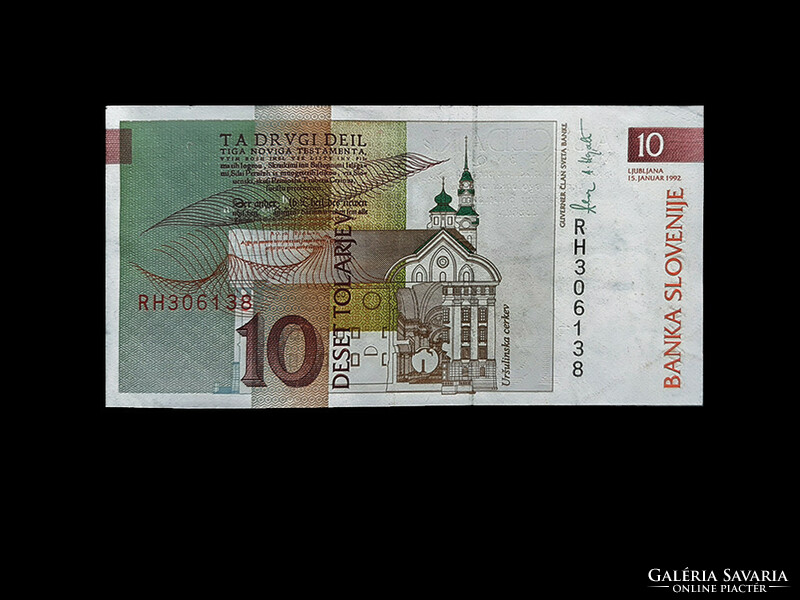 10 TOLÁR - SZLOVÉNIA - 1992 Primoz Trubar arcképével