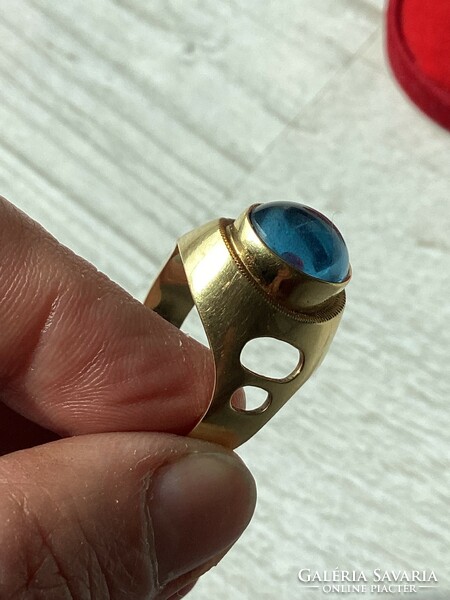 Arany kék köves pecsétgyűrű