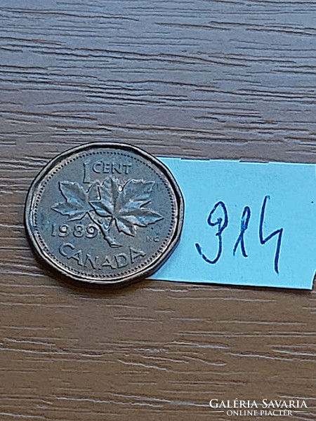 Canada 1 cent 1989 ii. Queen Elizabeth, bronze 914