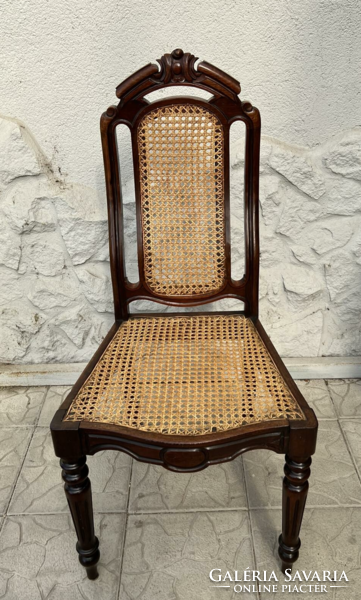 1 Antique-style cane-backed chair