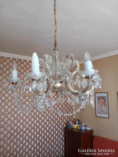 Czech crystal chandelier with 6 burners