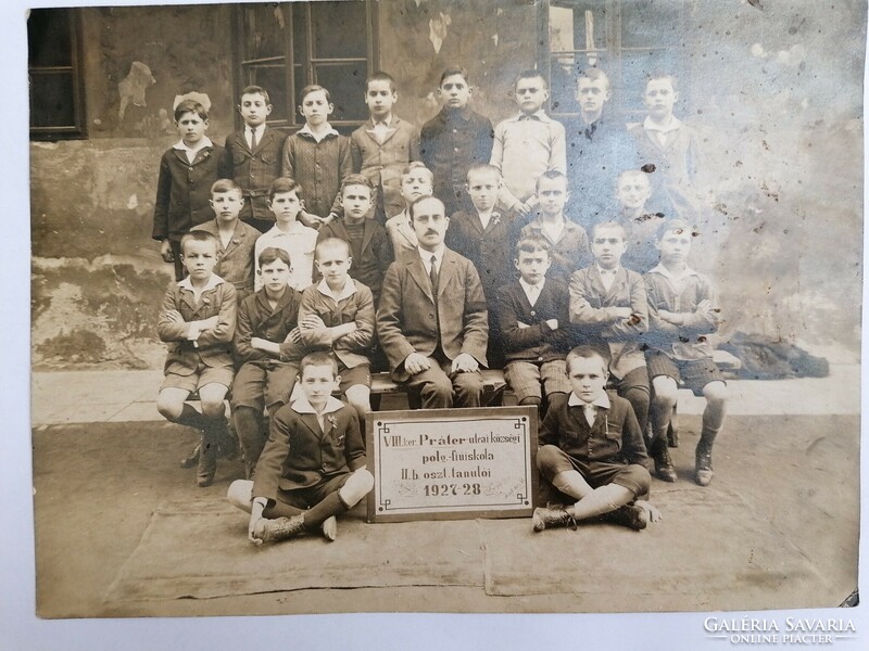 Old photo class picture 1927. 28 Bp Prater Street Boys' School Budapest 8th District
