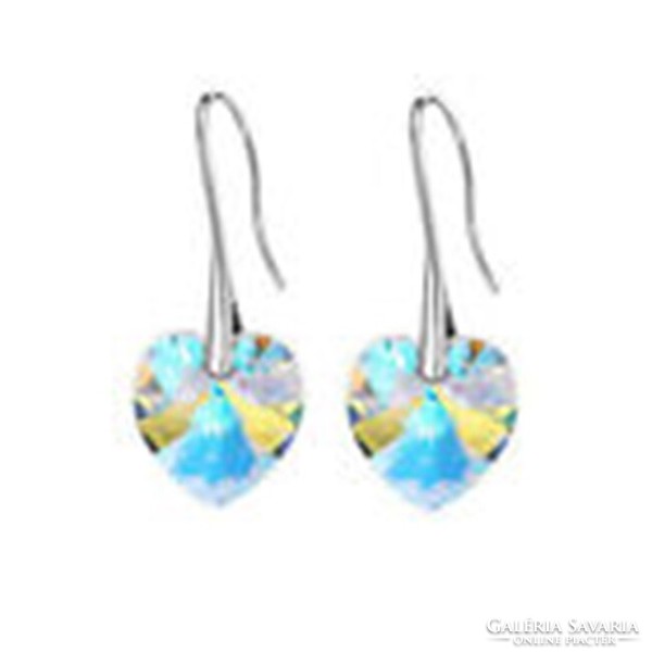 Ear14 - rainbow-colored heart-shaped hook-on earrings