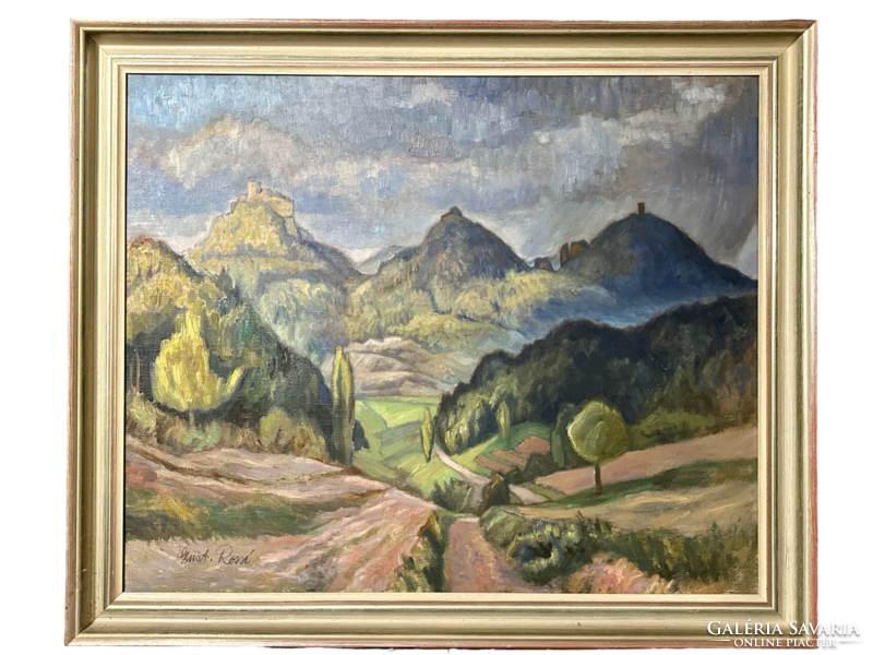 Gustav rossi (1898-1976) oil on canvas landscape in a frame beautiful painting signed German Italian painter