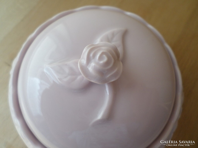 Pastel pink porcelain sugar bowl