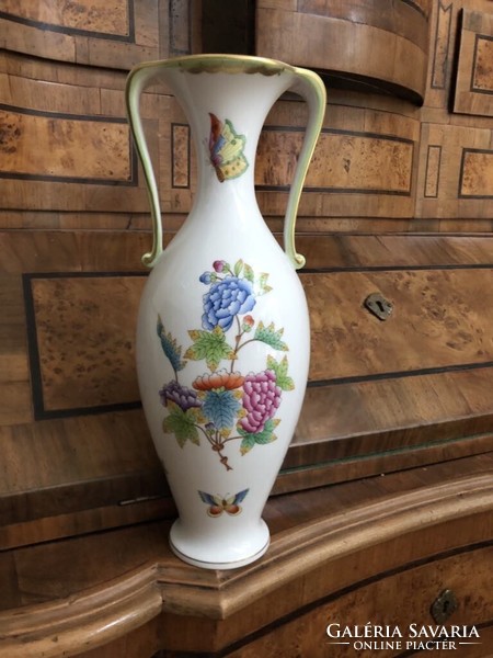 Herendi, viktória vbo patterned vase with handles