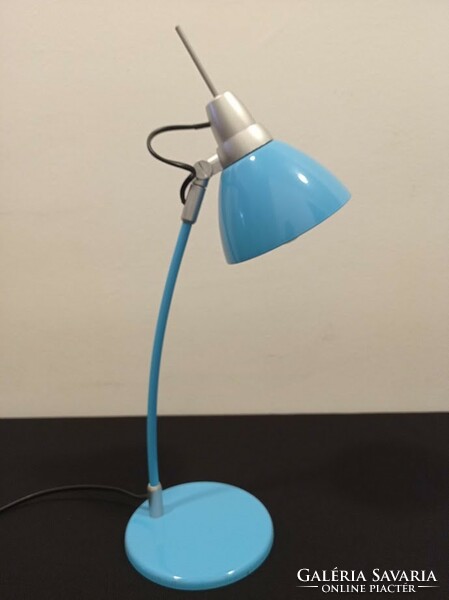 Turquoise blue metal table reading lamp