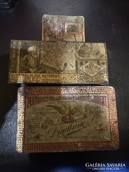 3 antique cigarette boxes for sale as a collection! Price: 14.000.-/3pcs