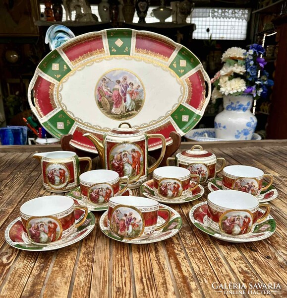 Beautiful porcelain tea set marked: oepiag
