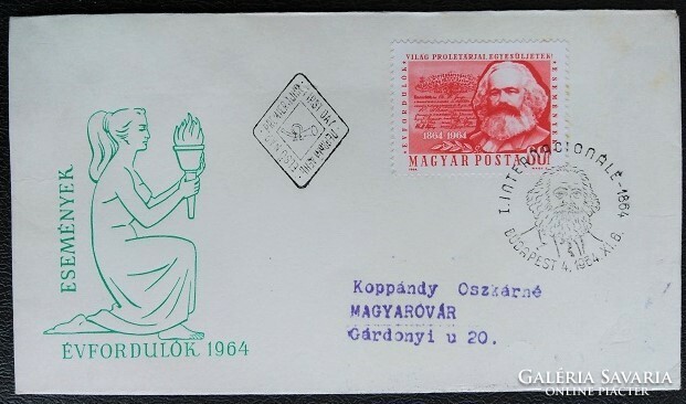 FF2127 / 1964 Marx Károly bélyeg FDC-n futott